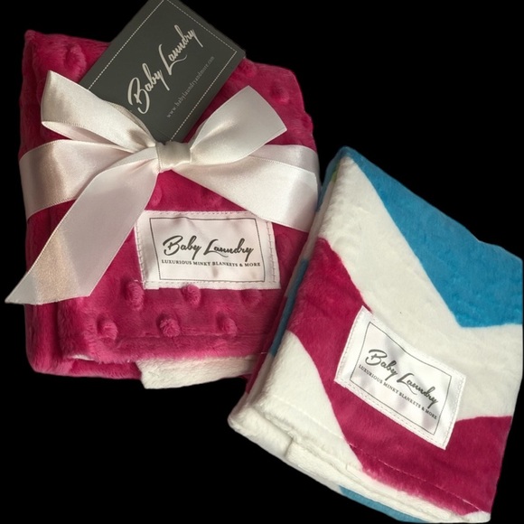 Baby Laundry Other - 2 Packs 4 Pieces Soft Minky Blanket Burpies Baby Laundry Brand New